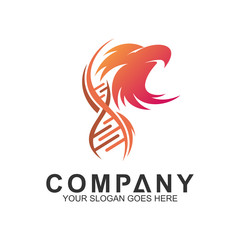 Fototapeta premium eagle head with DNA creative logo design