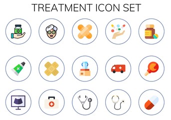 Modern Simple Set of treatment Vector flat Icons