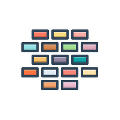 Color illustration icon for brick build 