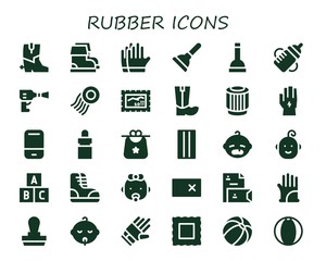 rubber icon set