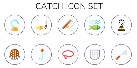 Modern Simple Set of catch Vector flat Icons