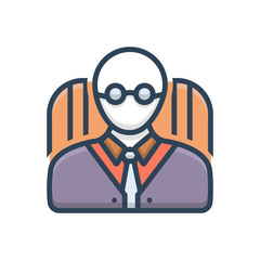 Color illustration icon for principal 