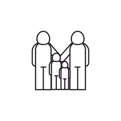 Isolated avatars family line style icon vector design