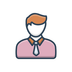 Color illustration icon for customer person 