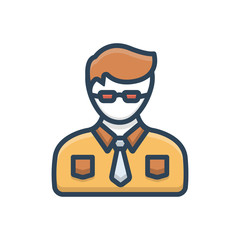 Color illustration icon for employee manager 