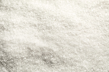 Pile of granulated sugar as background, closeup