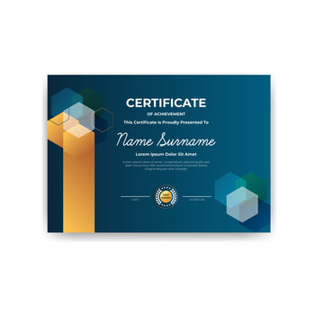 Modern certificate award template design premium vector