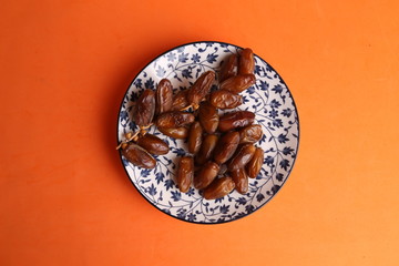 Moroccan dates in color background