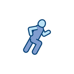 Isolated avatar running line and fill style icon vector design