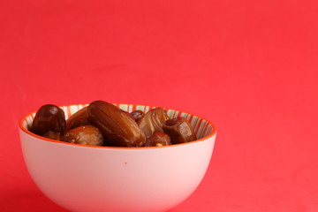 Moroccan dates in color background