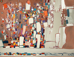 Oil painting, abstract drawing, handmade