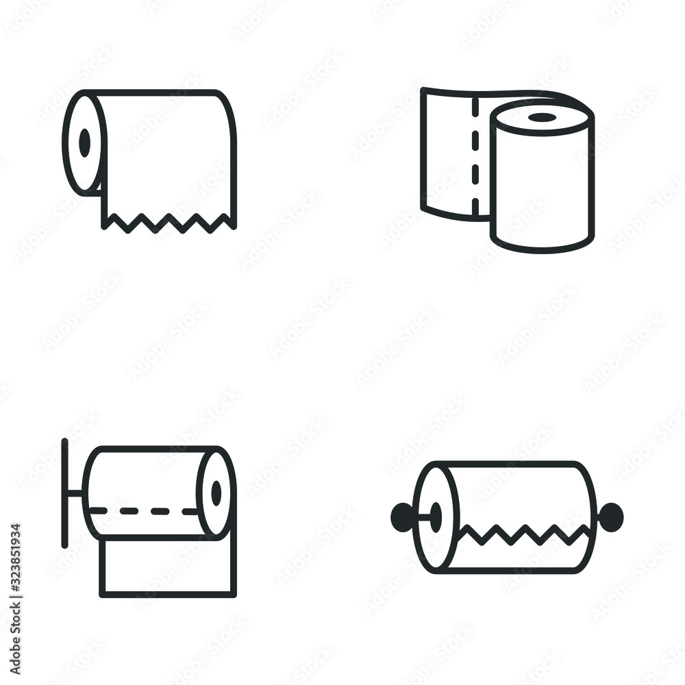 Fototapete toilet tissue paper roll icon template color editable. tissue paper symbol vector sign isolated on w