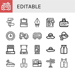 editable simple icons set