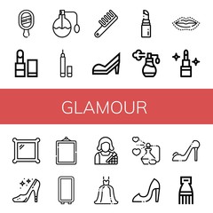 Set of glamour icons
