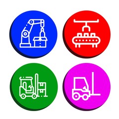 hydraulic simple icons set