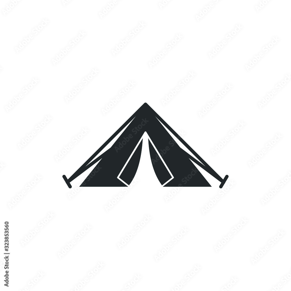Aufkleber tent icon template color editable. camp travel event symbol vector sign isolated on white background