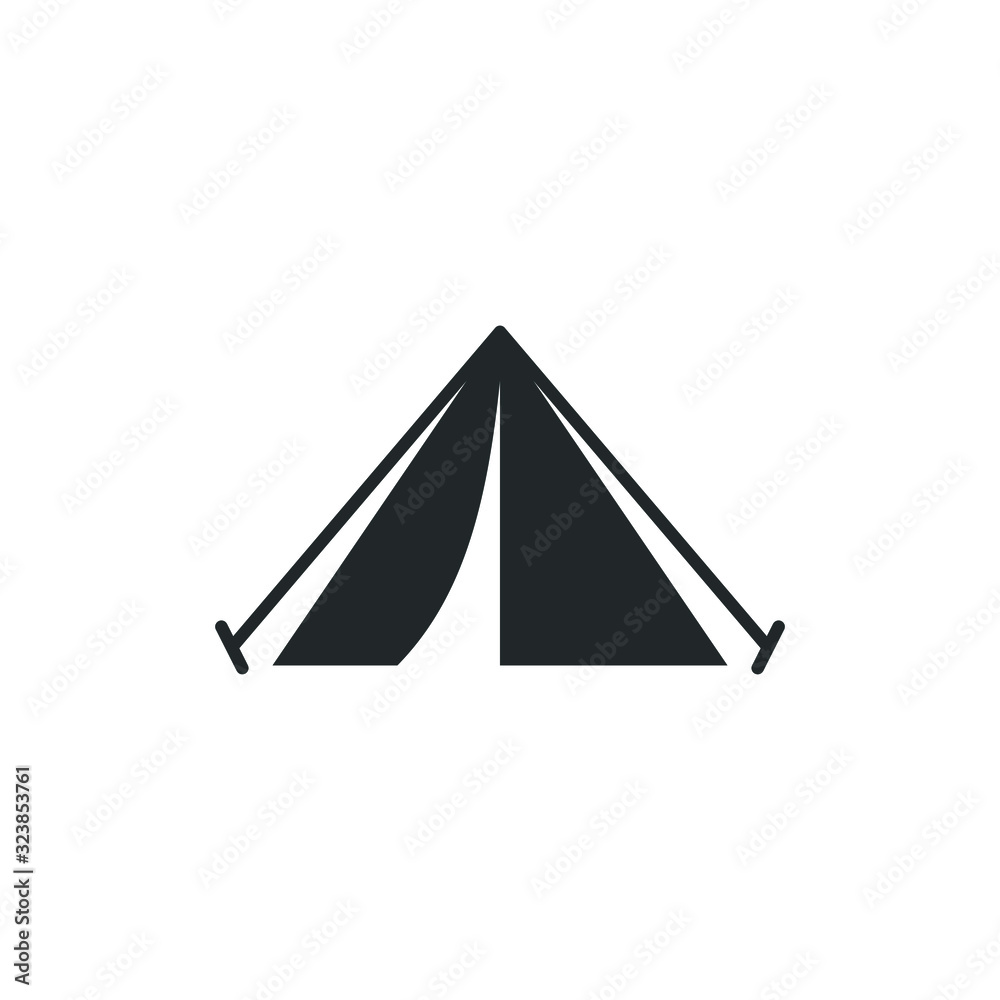 Aufkleber Tent icon template color editable. Camp Travel Event symbol vector sign isolated on white background illustration for graphic and web design.