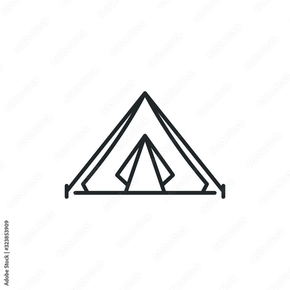 Poster Tent icon template color editable. Camp Travel Event symbol vector sign isolated on white background illustration for graphic and web design.