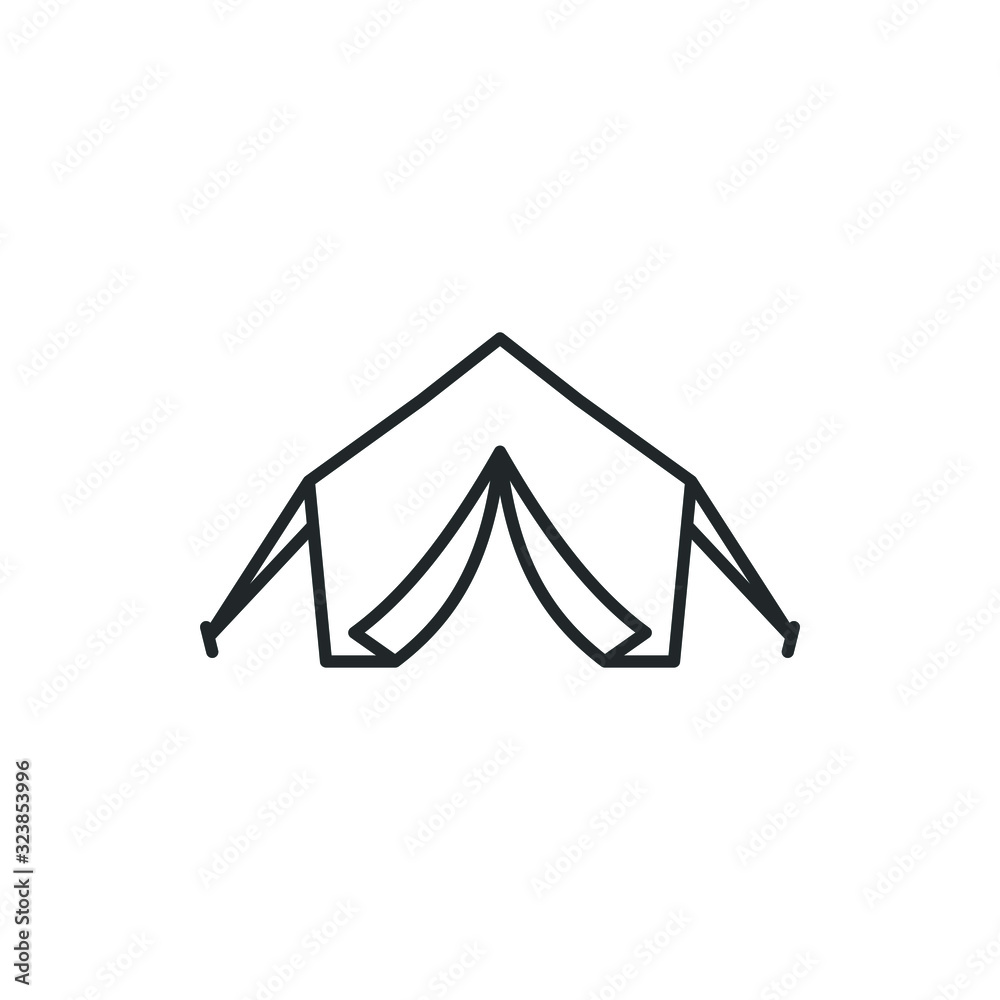 Aufkleber Tent icon template color editable. Camp Travel Event symbol vector sign isolated on white background illustration for graphic and web design.