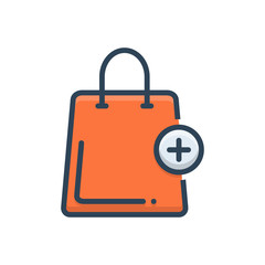 Color illustration icon for add to cart