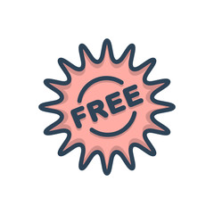 Color illustration icon for free sticker