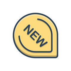 Color illustration icon for new product 