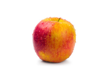 fresh fuji apple fruit isolated on white background with clipping path