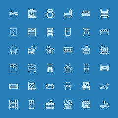 Editable 36 furniture icons for web and mobile