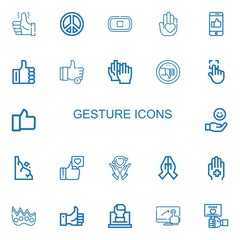 Editable 22 gesture icons for web and mobile