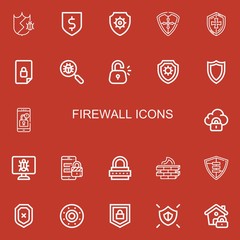 Editable 22 firewall icons for web and mobile