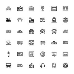 Editable 36 bus icons for web and mobile