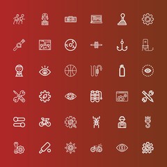 Editable 36 gear icons for web and mobile