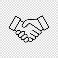 Business handshake contract agreement line art vector icon for apps and websites
