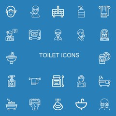 Editable 22 toilet icons for web and mobile
