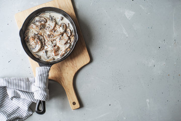 Staffed Mushrooms with fresh dill, cheese and sour cream
