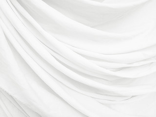 Soft white wrinkled fabric background