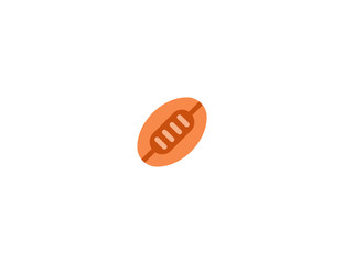 Rugby Football vector flat icon. Isolated Rugby Ball emoji illustration 
