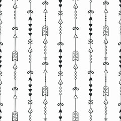 Vector seamless pattern with vertical arrows; simple design for fabric, wallpaper, textile, wrapping paper, web design.