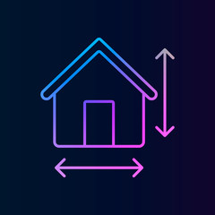 House, size, arrows nolan icon. Simple thin line, outline vector of real estateicons for ui and ux, website or mobile application