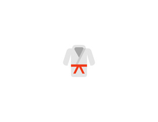 Martial arts uniform vector flat icon. Isolated wrestling, judo, fighting uniform emoji illustration 