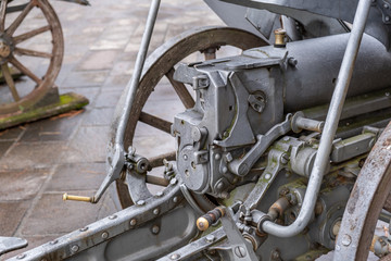 Part of cannon displayed at the park of Rimembranze (Parco delle Rimembranze). Fortress of Bergamo (Rocca di Bergamo) The Rocca castle