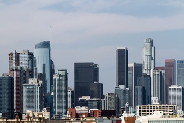 Beautiful aerial view of Los Angeles skyline at daytime, California, USA