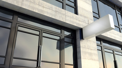 Rectangular Lightbox Sign Outside Shop Facade