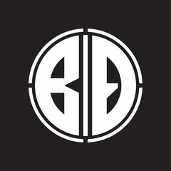 BQ Logo initial with circle line cut design template