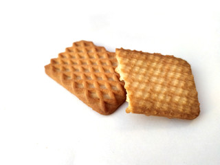 fresh tasty biscuit isolated on white background