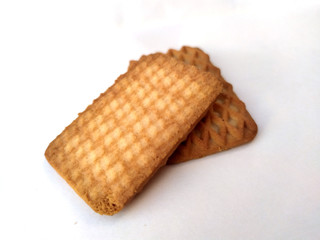 fresh tasty biscuit isolated on white background