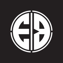 EB Logo initial with circle line cut design template