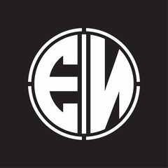 EN Logo initial with circle line cut design template
