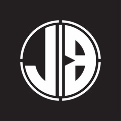 JB Logo initial with circle line cut design template