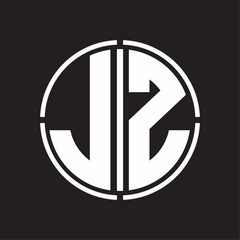 JZ Logo initial with circle line cut design template